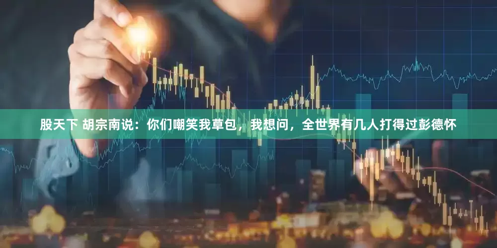 股天下 胡宗南说：你们嘲笑我草包，我想问，全世界有几人打得过彭德怀